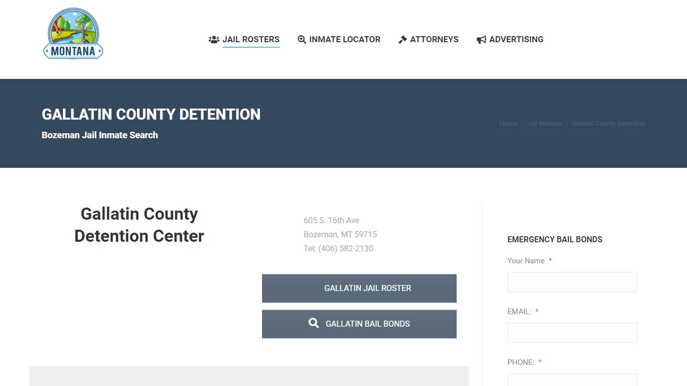 Gallatin County Detention - MONTANA JAIL ROSTER